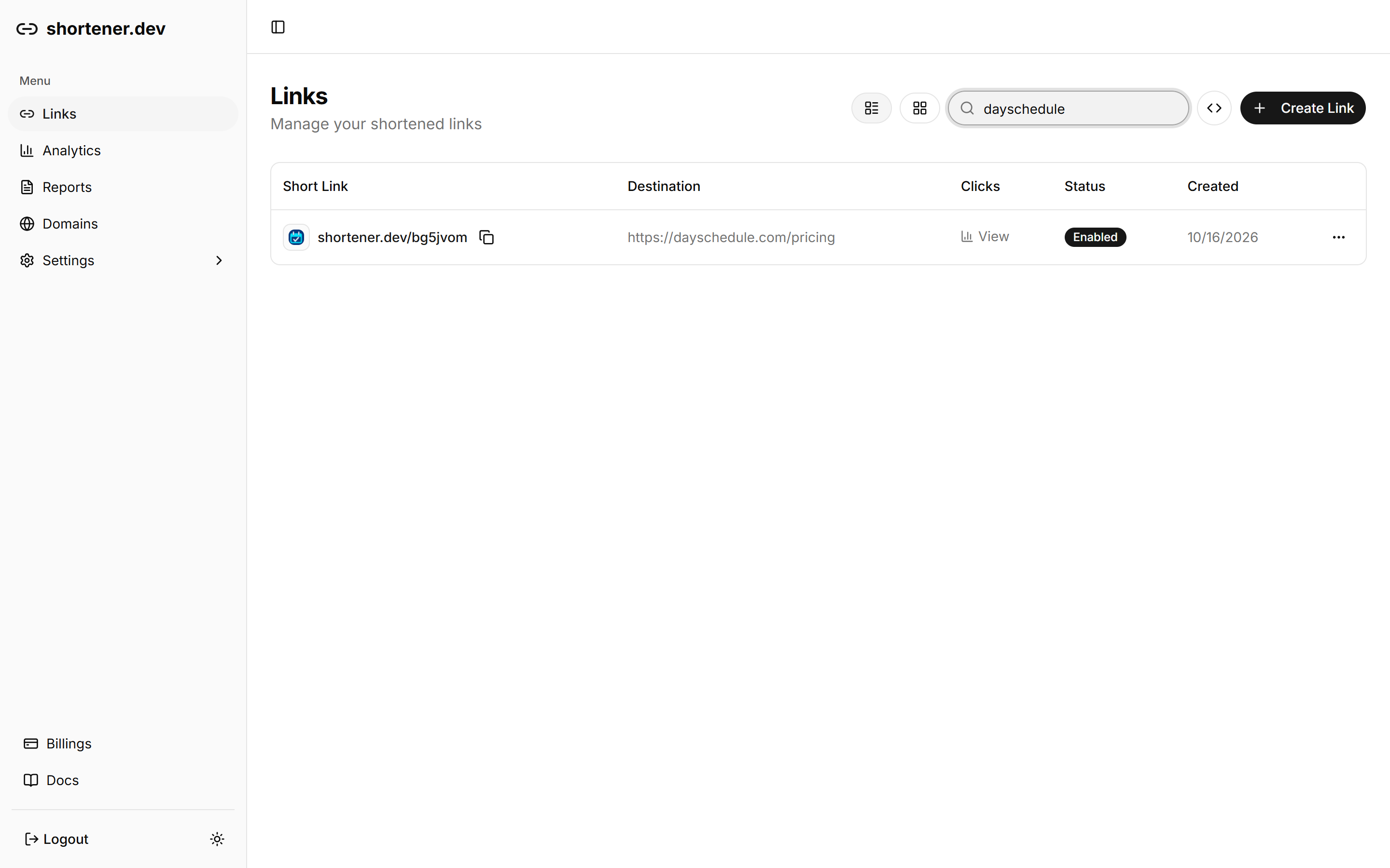 Searching the links list